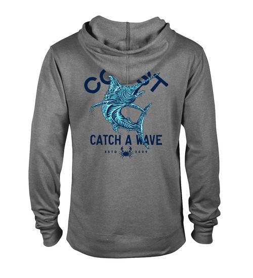 French Terry Pullover - Marlin Wave Graphic