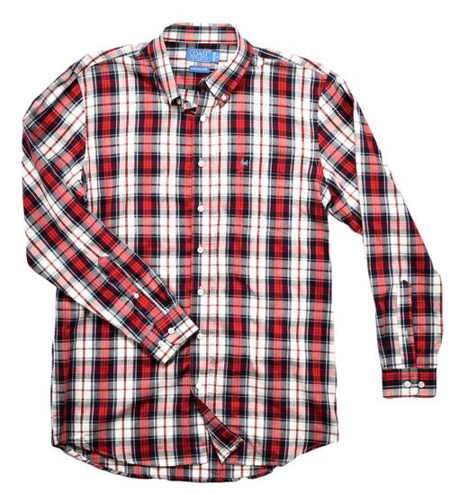 unisex button down shirt - plaid dress shirt