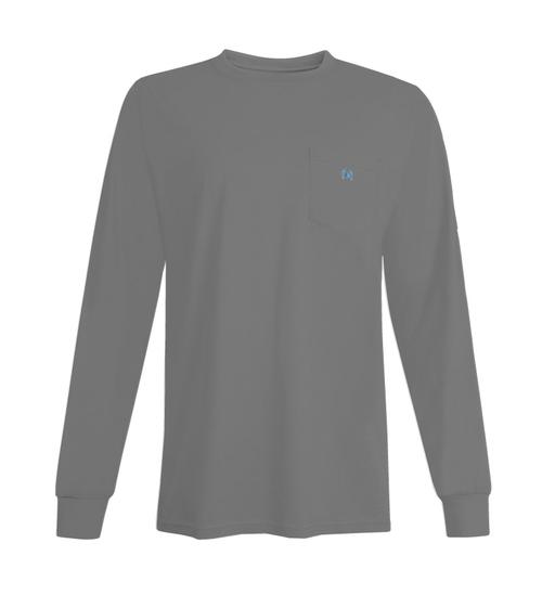 crab embroidery long sleeve t-shirt - grey