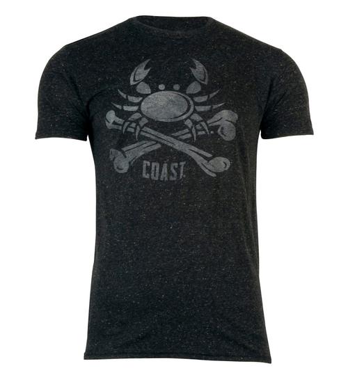 Crab and Bones Cool T-Shirt - black snow heather front