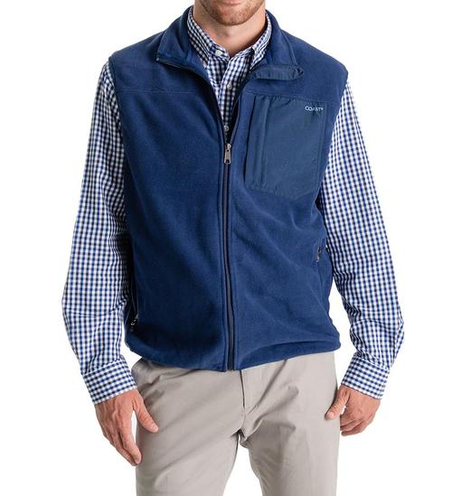 fireside flannel fleece vest - zip up vest front