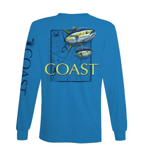 tuna map long sleeve classic t-shirt - blue - back